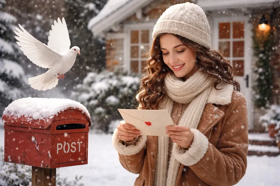 winter, snow, letter, mailbox