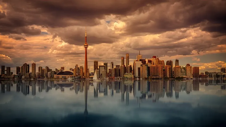 toronto, skyline, nature, sunset