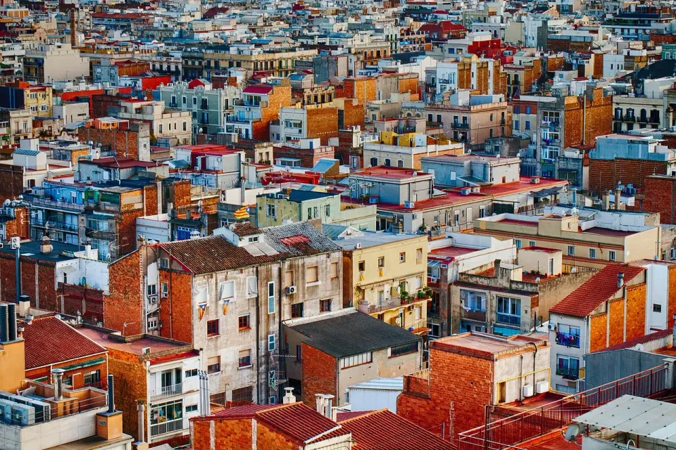 town, buildings, houses, townscape
